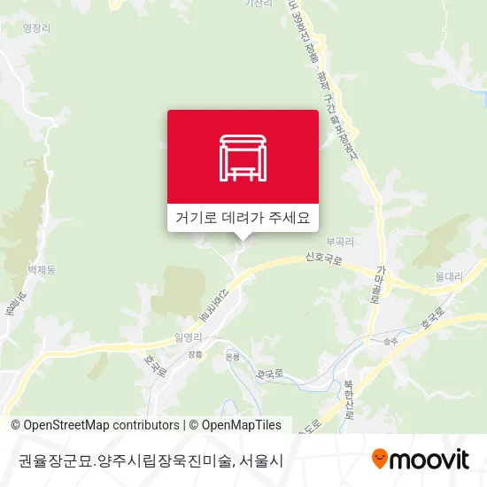 권율장군묘.양주시립장욱진미술 지도