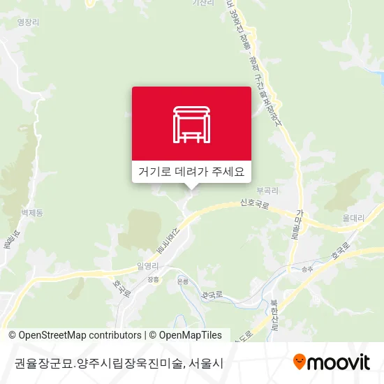 권율장군묘.양주시립장욱진미술 지도