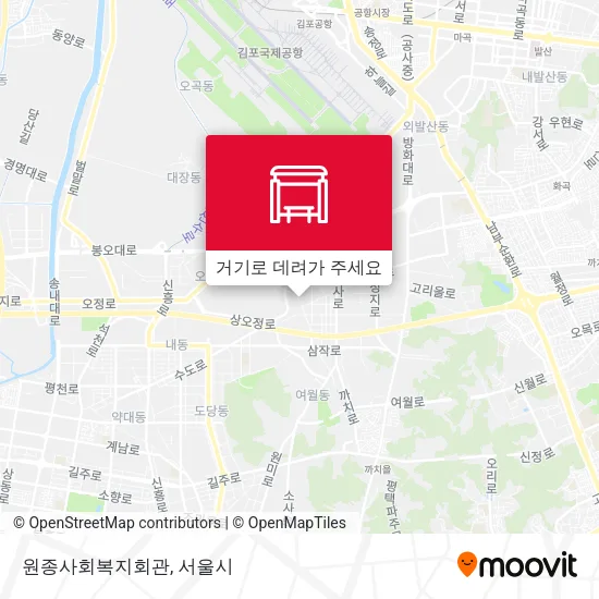 원종사회복지회관 지도
