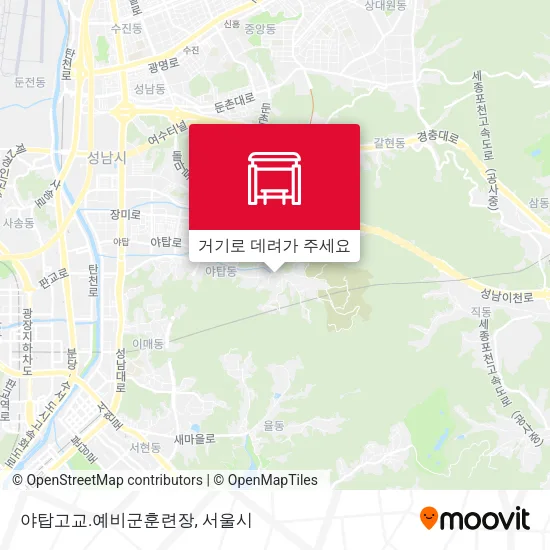 야탑고교.예비군훈련장 지도