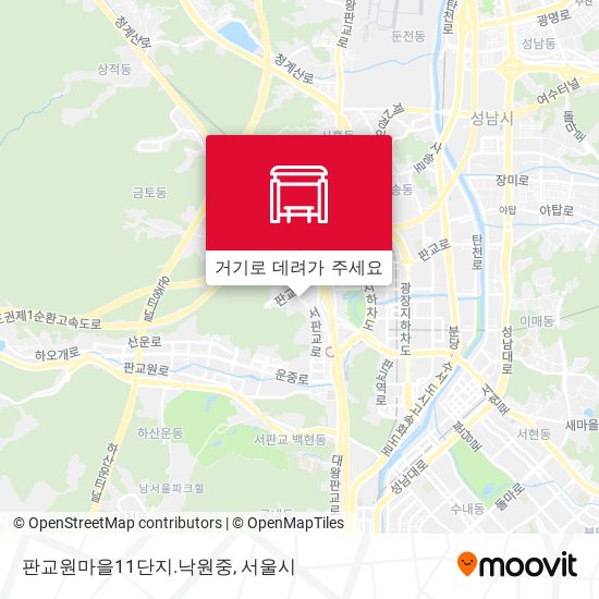 판교원마을11단지.낙원중 지도