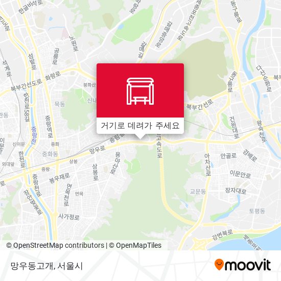 망우동고개 지도