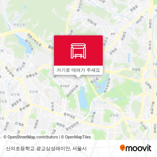 산의초등학교.광교삼성래미안 지도