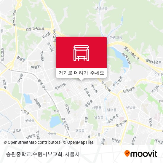 송원중학교.수원서부교회 지도