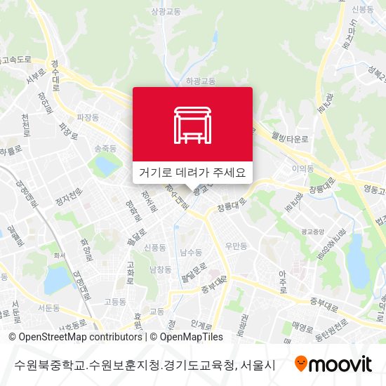 수원북중학교.수원보훈지청.경기도교육청 지도