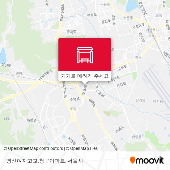 영신여자고교.청구아파트 지도