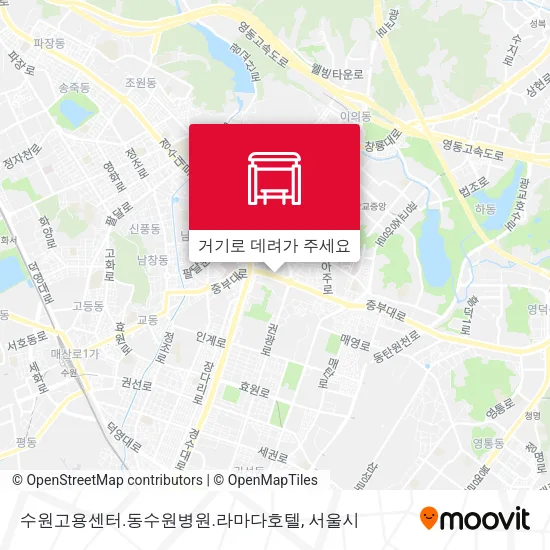 수원고용센터.동수원병원.라마다호텔 지도