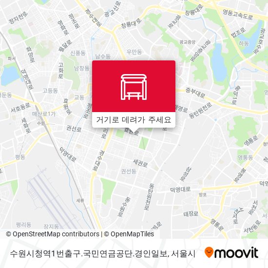 수원시청역1번출구.국민연금공단.경인일보 지도