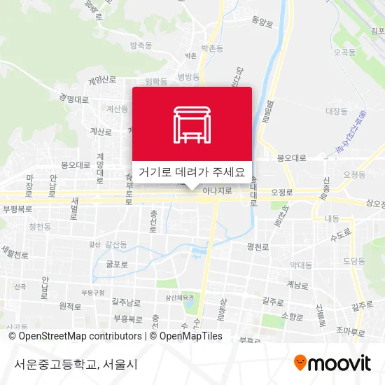 서운중고등학교 지도