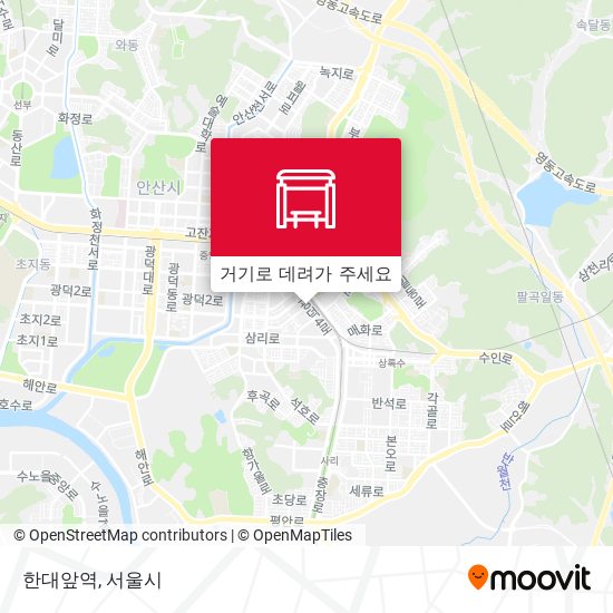 한대앞역 지도