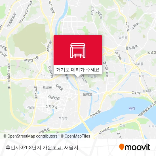 휴먼시아1.3단지.가운초교 지도