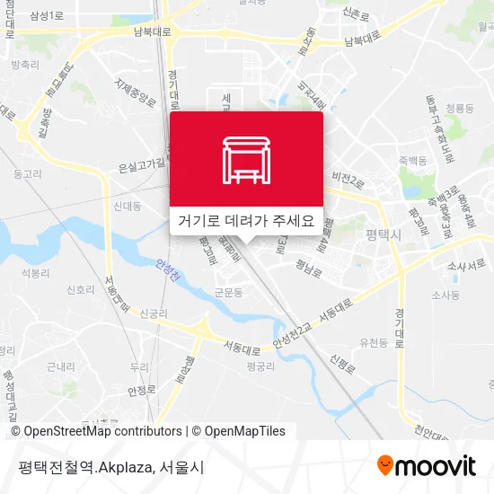 평택전철역.Akplaza 지도