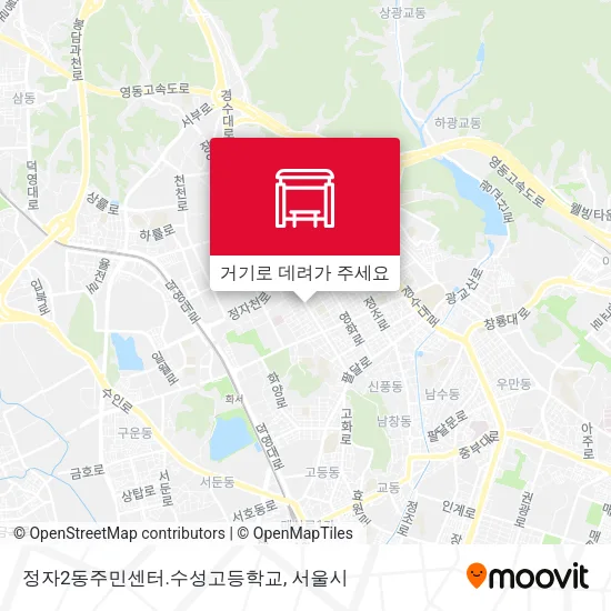 정자2동주민센터.수성고등학교 지도