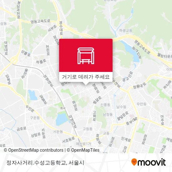 정자사거리.수성고등학교 지도
