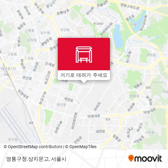 영통구청.상지문고 지도