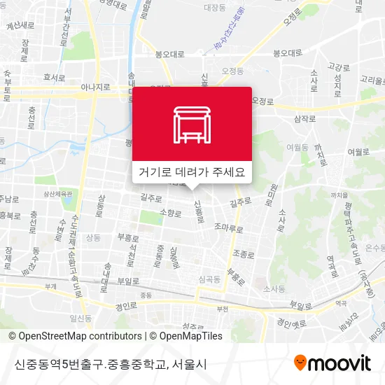 신중동역5번출구.중흥중학교 지도