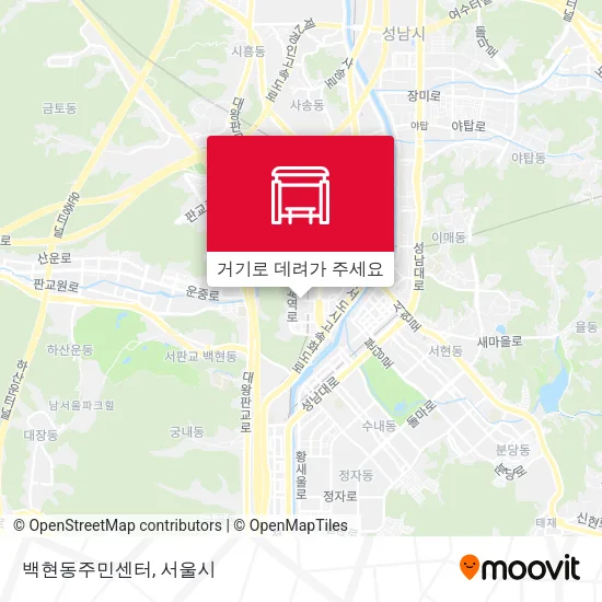 백현동주민센터 지도