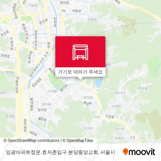 임광아파트정문.효자촌입구.분당중앙교회 지도