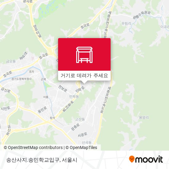 송산사지.송민학교입구 지도