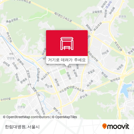 한림대병원 지도