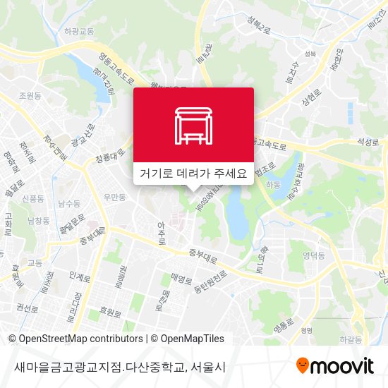 새마을금고광교지점.다산중학교 지도