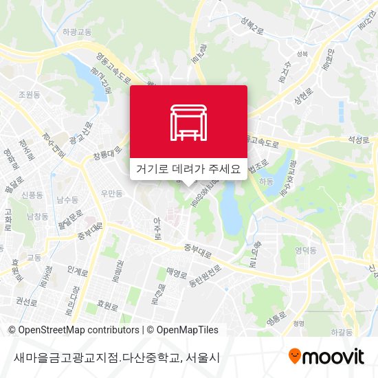 새마을금고광교지점.다산중학교 지도