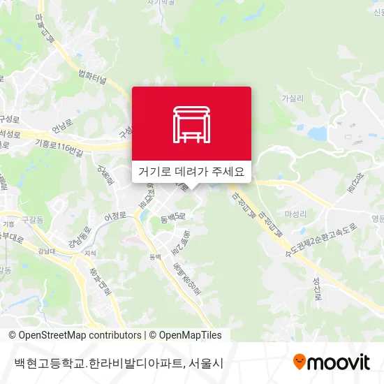 백현고등학교.한라비발디아파트 지도