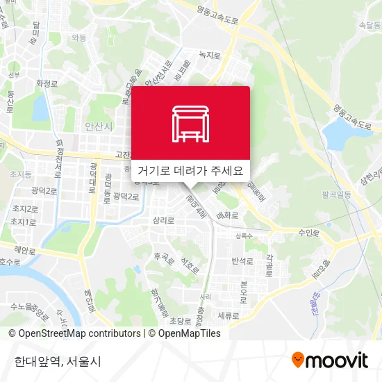 한대앞역 지도