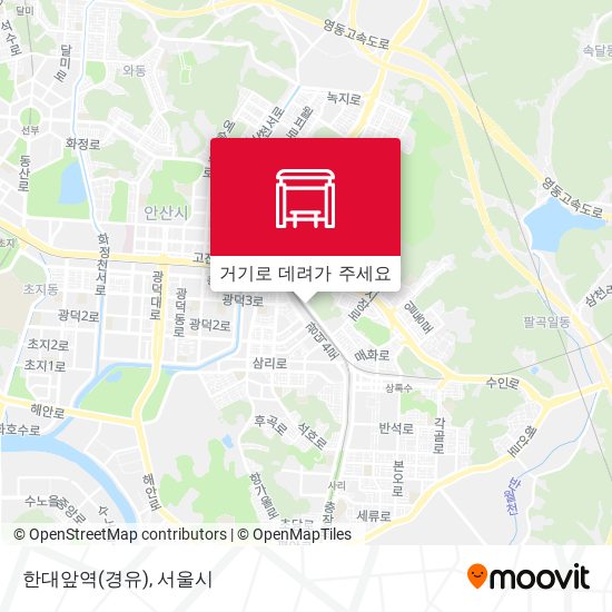 한대앞역(경유) 지도