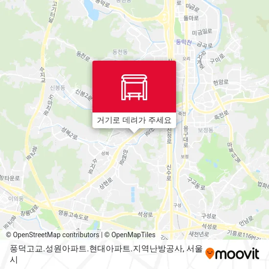 풍덕고교.성원아파트.현대아파트.지역난방공사 지도