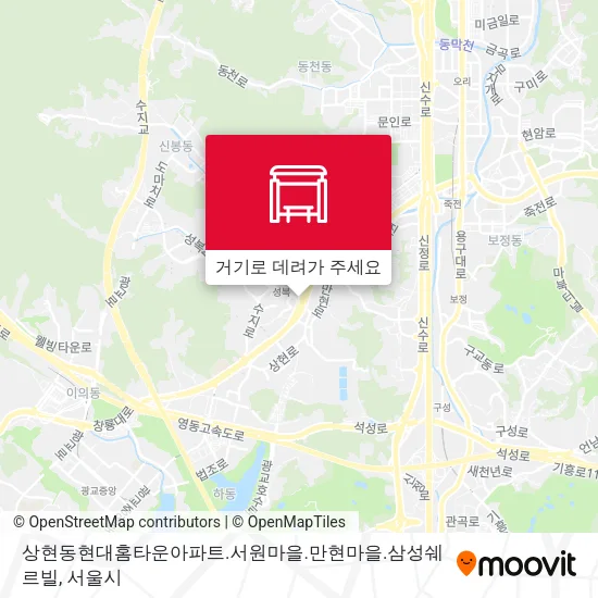 상현동현대홈타운아파트.서원마을.만현마을.삼성쉐르빌 지도