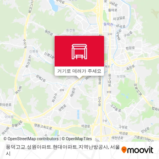 풍덕고교.성원아파트.현대아파트.지역난방공사 지도