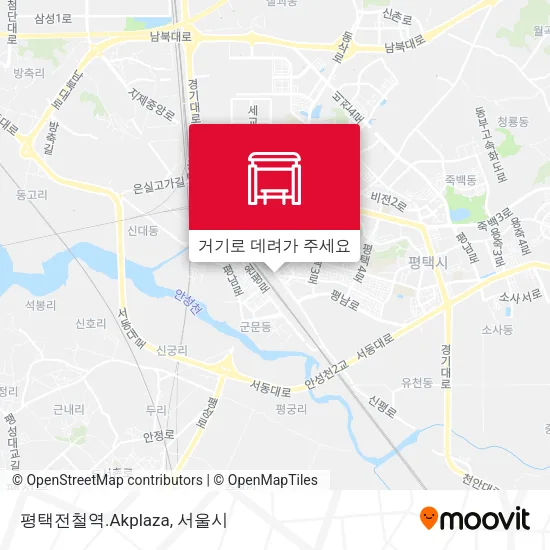 평택전철역.Akplaza 지도