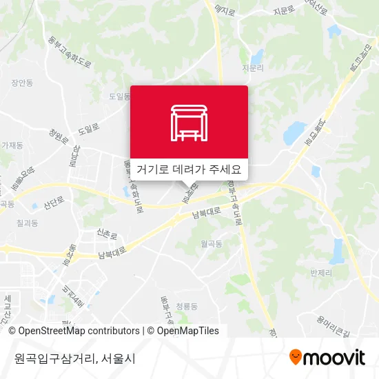 원곡입구삼거리 지도
