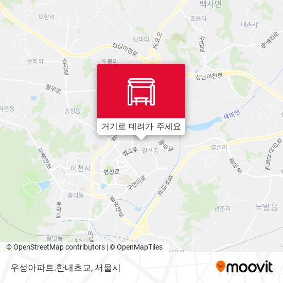 우성아파트.한내초교 지도