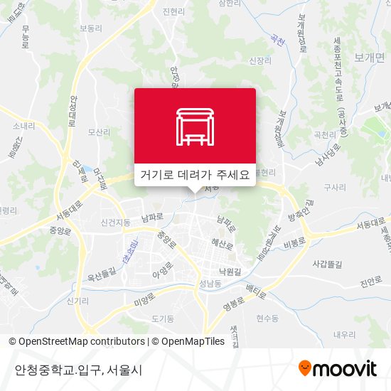 안청중학교.입구 지도