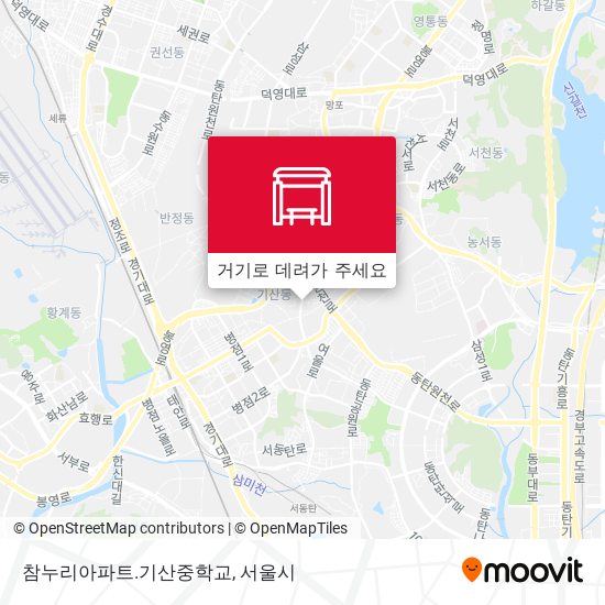 참누리아파트.기산중학교 지도