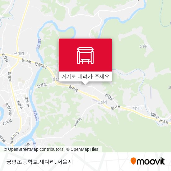 궁평초등학교.새다리 지도