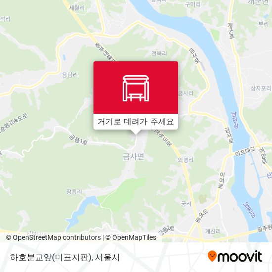 하호분교앞(미표지판) 지도