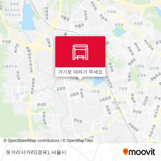 웃거리사거리(경유) 지도