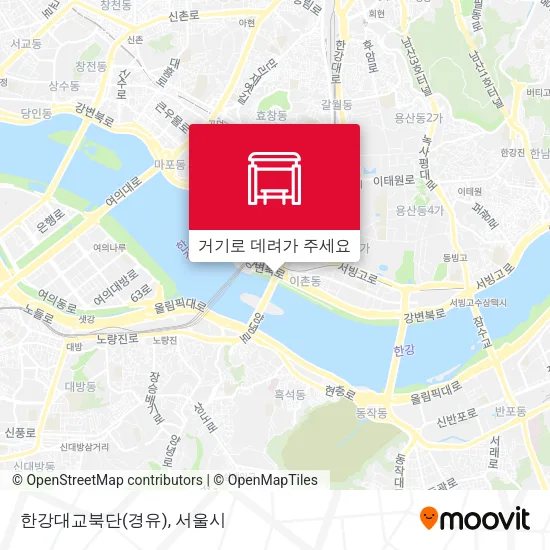 한강대교북단(경유) 지도