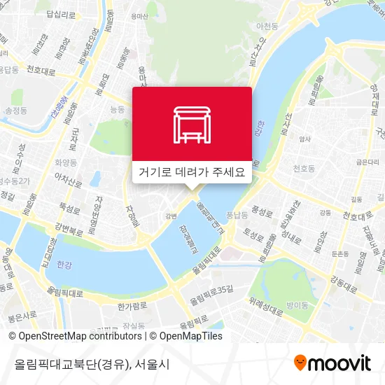 올림픽대교북단(경유) 지도