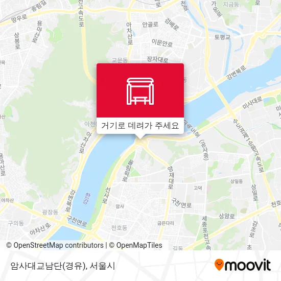 암사대교남단(경유) 지도