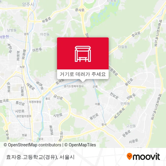 효자중.고등학교(경유) 지도