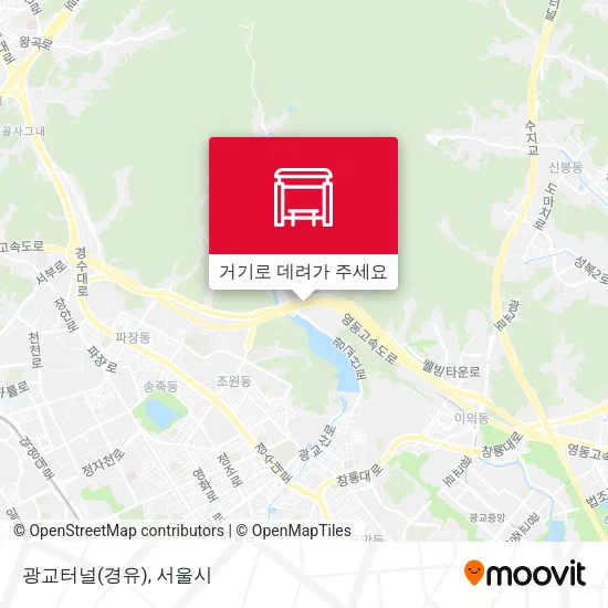 광교터널(경유) 지도