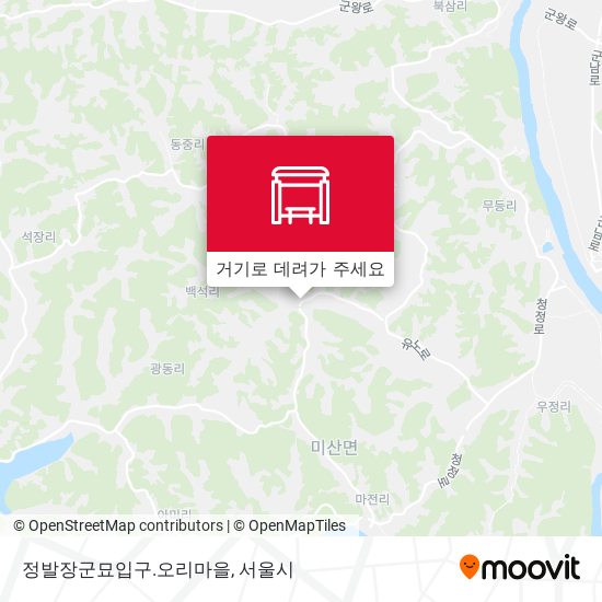 정발장군묘입구.오리마을 지도