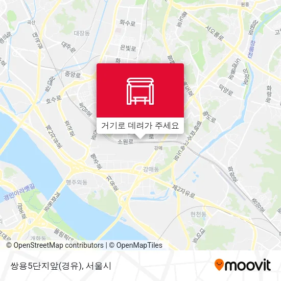 쌍용5단지앞(경유) 지도