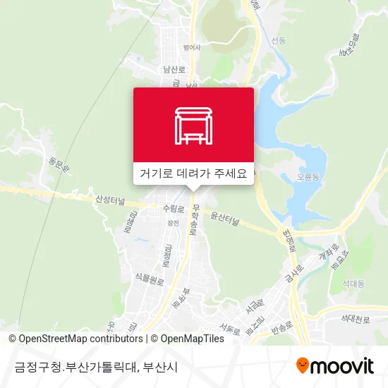 금정구청.부산가톨릭대 지도