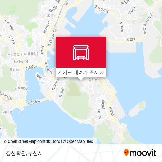 청산학원 지도