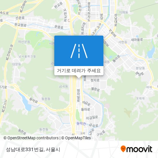 성남대로331번길 지도